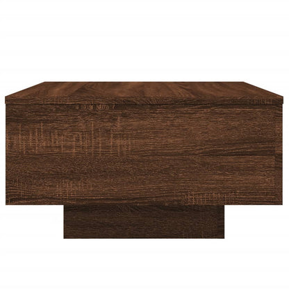 Coffee Table with LED Lights Brown Oak 55x55x31 cm