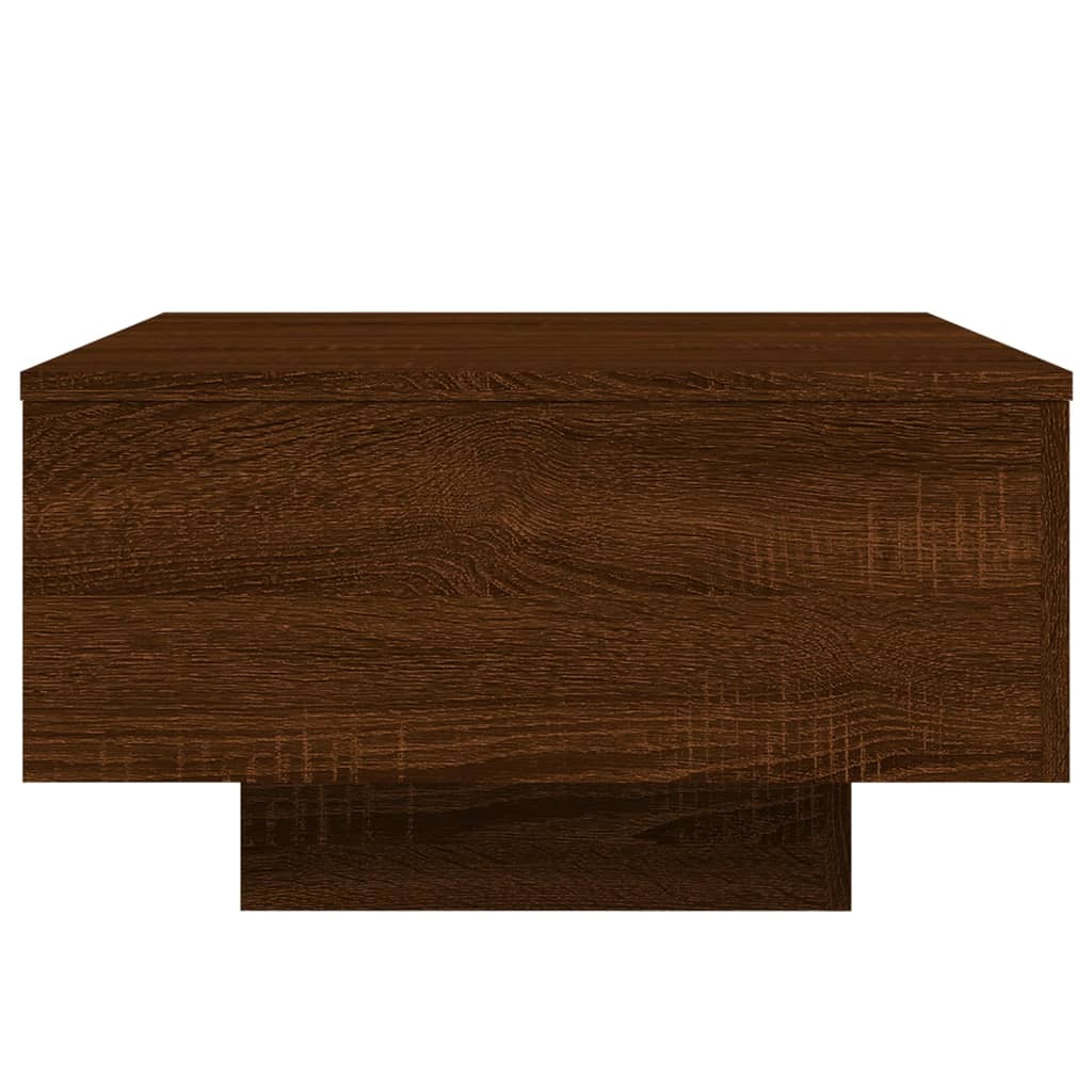 Coffee Table with LED Lights Brown Oak 55x55x31 cm