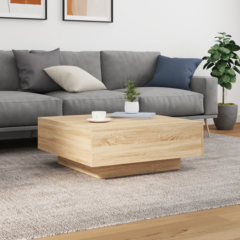 Coffee Table Sonoma Oak 80x80x31 cm Engineered Wood