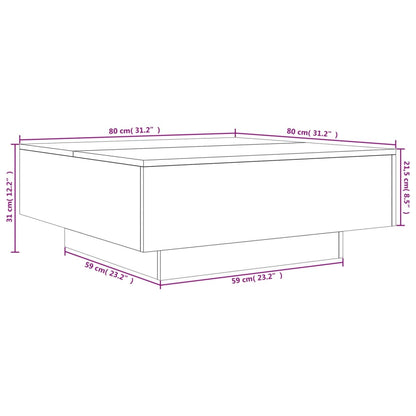 Coffee Table Sonoma Oak 80x80x31 cm Engineered Wood