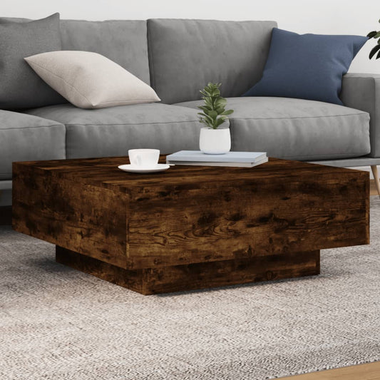 Coffee Table Smoked Oak 80x80x31 cm Engineered Wood