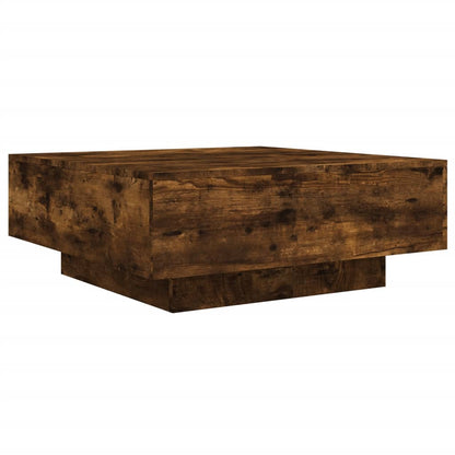 Coffee Table with LED Lights Smoked Oak 80x80x31 cm