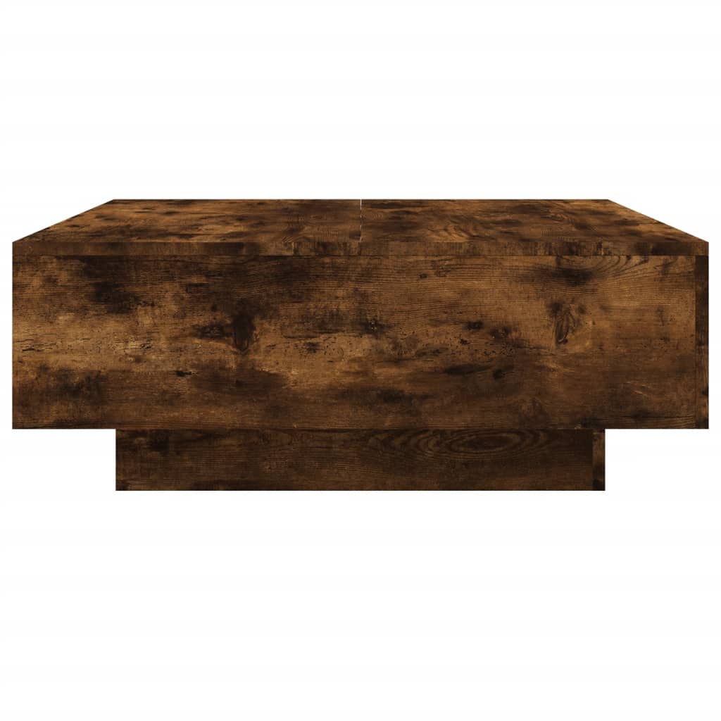 Coffee Table with LED Lights Smoked Oak 80x80x31 cm