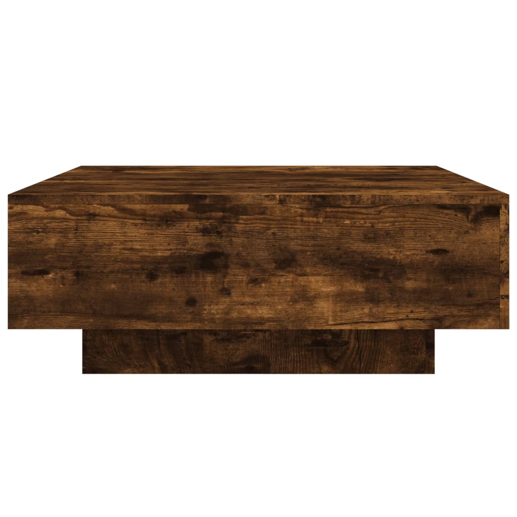 Coffee Table with LED Lights Smoked Oak 80x80x31 cm