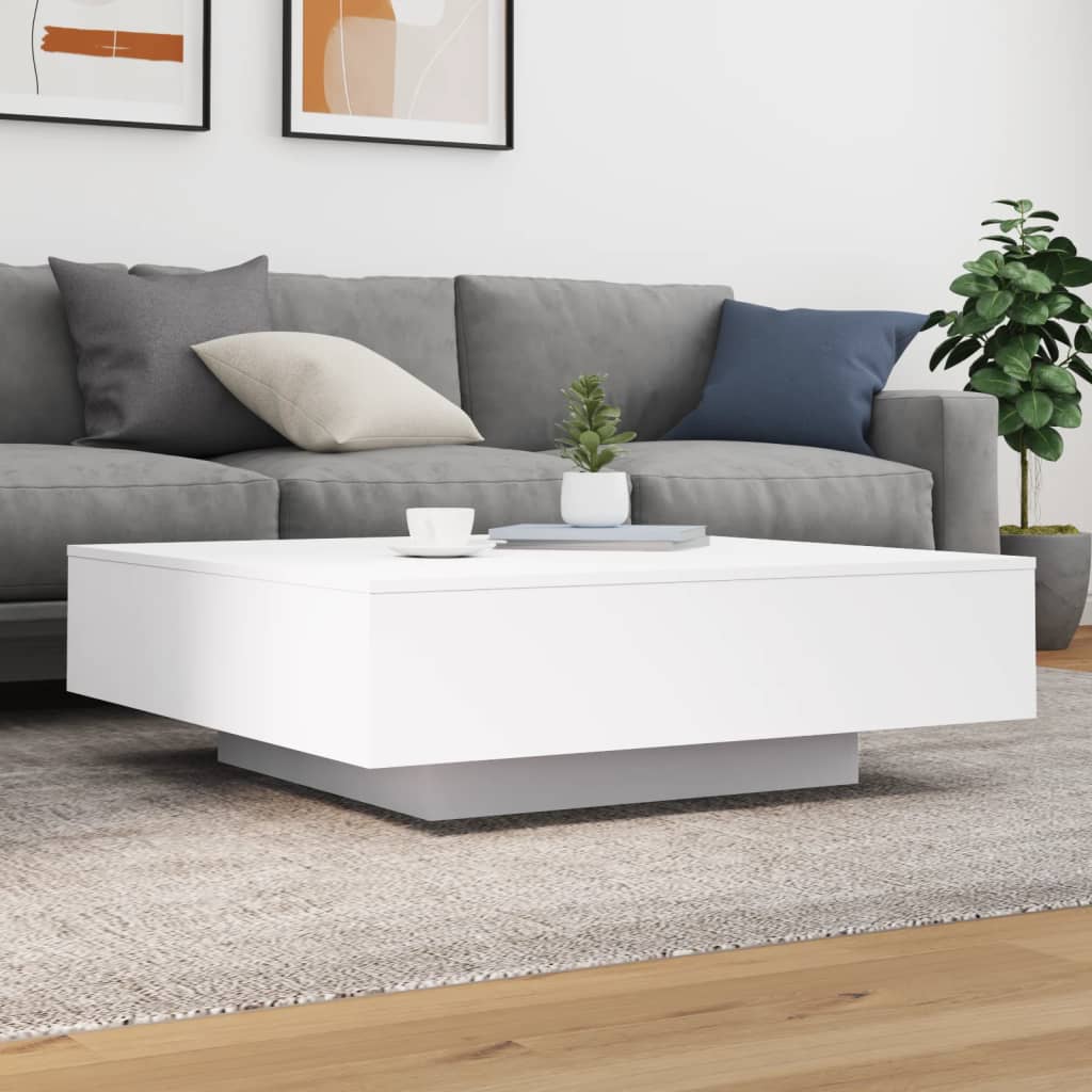 Coffee Table White 100x100x31 cm Engineered Wood