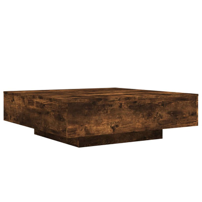 Coffee Table with LED Lights Smoked Oak 100x100x31 cm