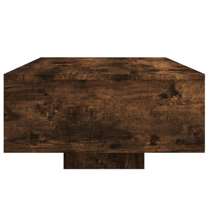 Coffee Table with LED Lights Smoked Oak 85x55x31 cm