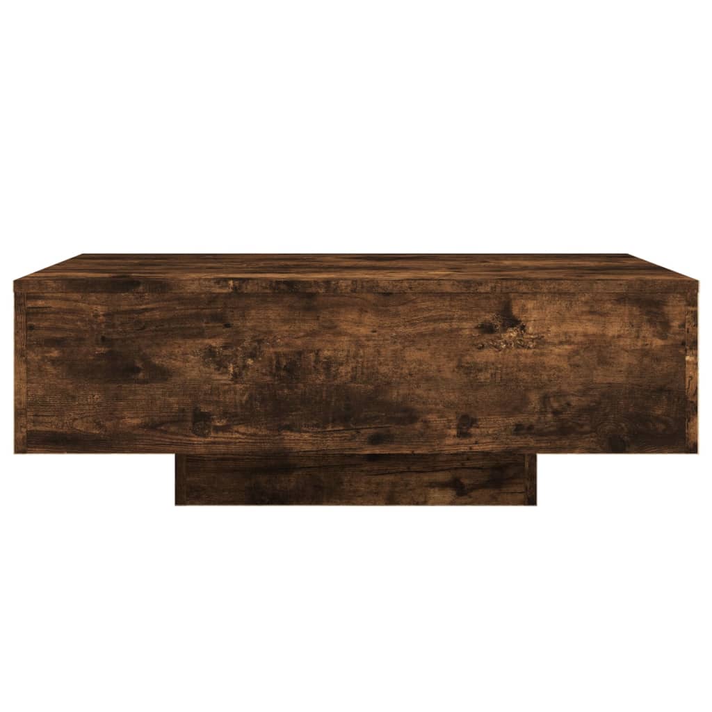 Coffee Table with LED Lights Smoked Oak 85x55x31 cm