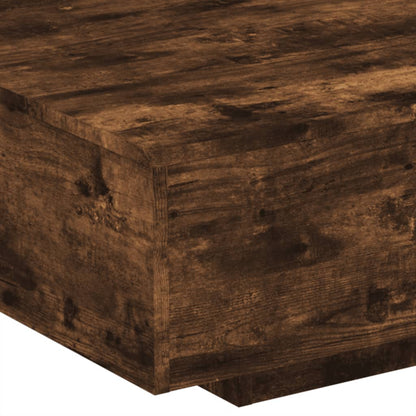 Coffee Table with LED Lights Smoked Oak 85x55x31 cm