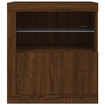 Sideboard with LED Lights Brown Oak 60.5x37x67 cm