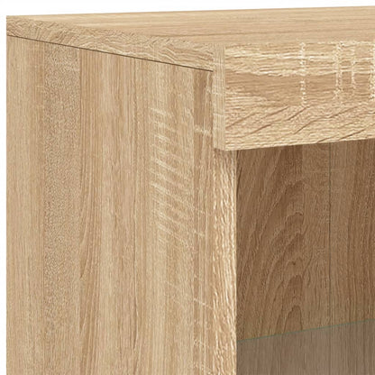 Side Cabinet with LED Lights Sonoma Oak Engineered Wood