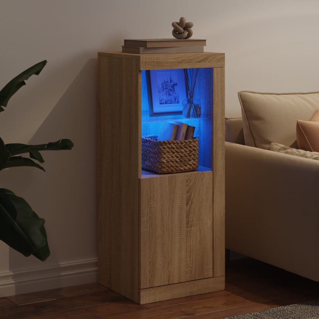 Sideboard with LED Lights Sonoma Oak 41x37x100 cm