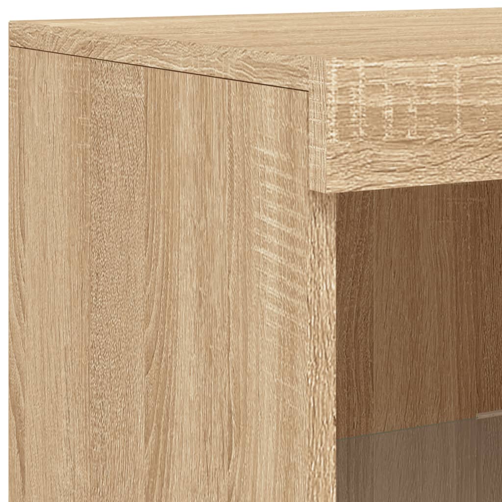 Sideboard with LED Lights Sonoma Oak 41x37x100 cm