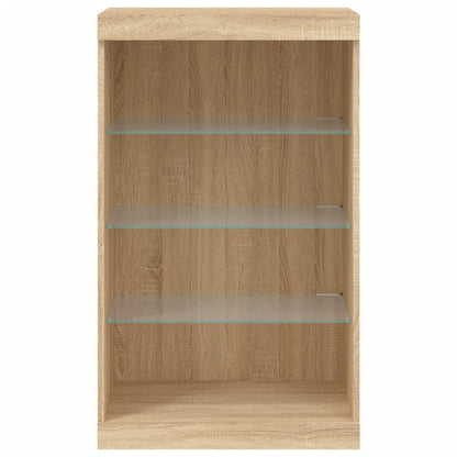 Sideboard with LED Lights Sonoma Oak 60.5x37x100 cm