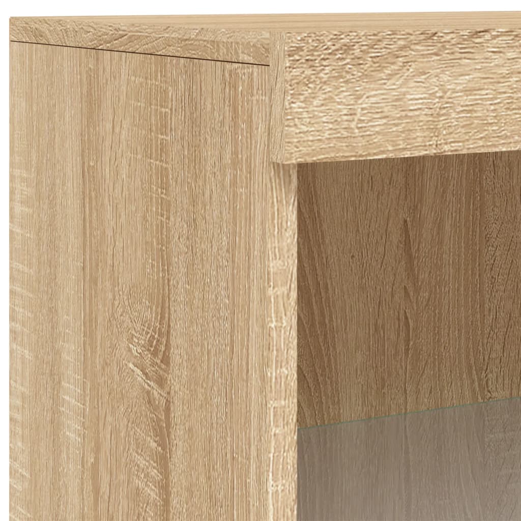 Sideboard with LED Lights Sonoma Oak 60.5x37x100 cm