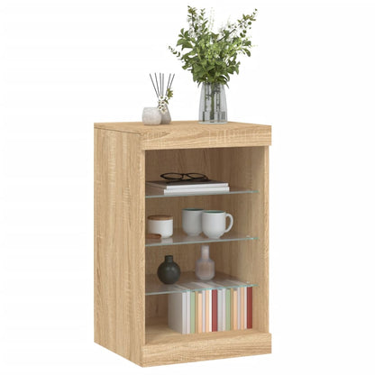 Sideboard with LED Lights Sonoma Oak 41x37x67 cm