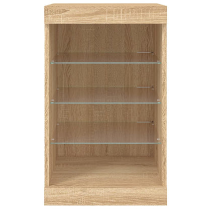 Sideboard with LED Lights Sonoma Oak 41x37x67 cm