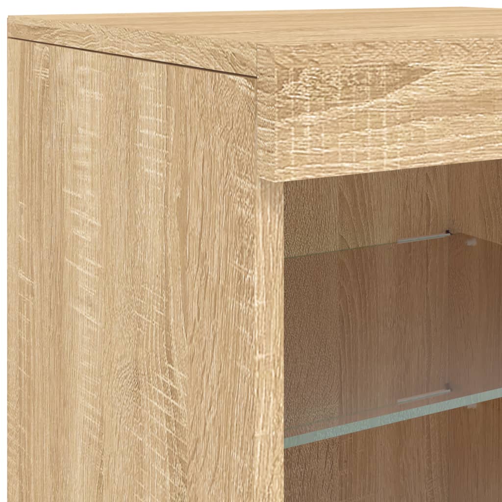 Sideboard with LED Lights Sonoma Oak 41x37x67 cm