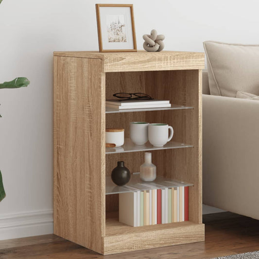 Sideboard with LED Lights Sonoma Oak 41x37x67 cm