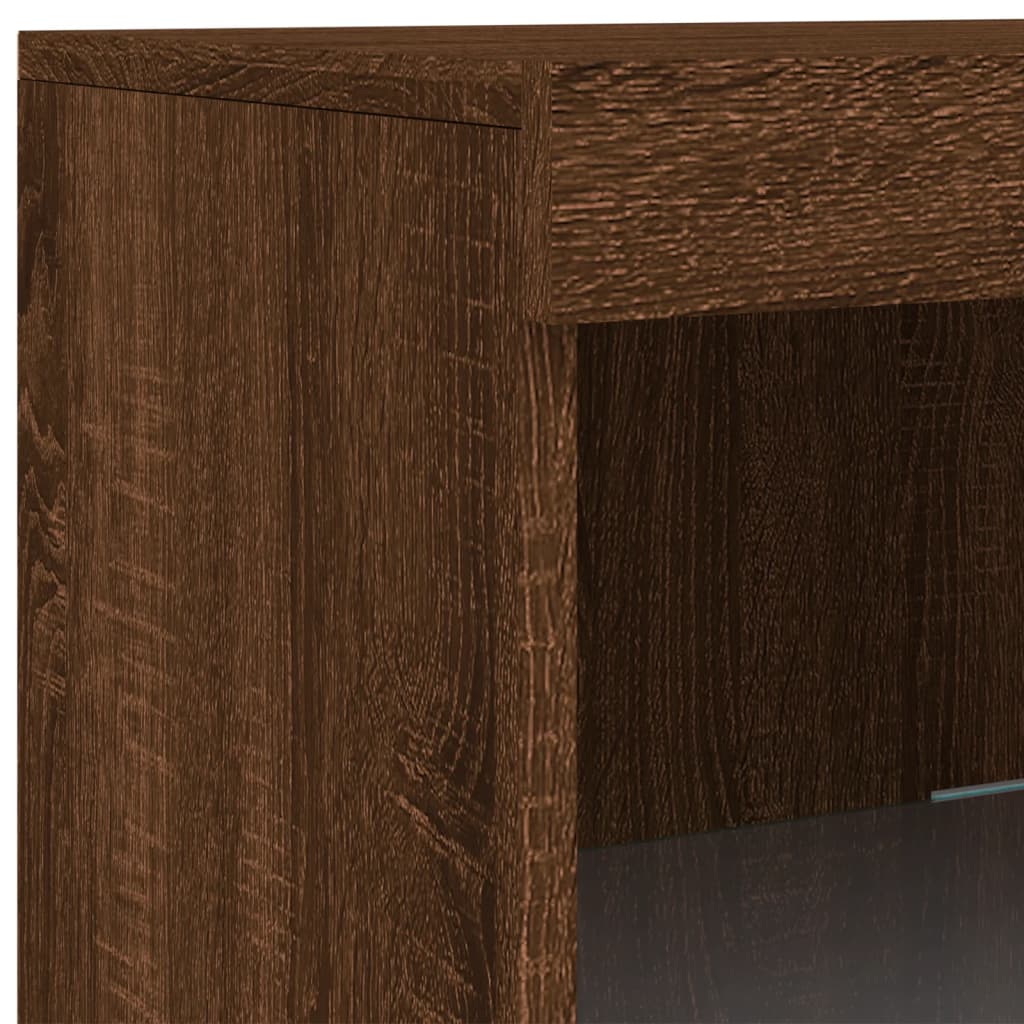 Sideboard with LED Lights Brown Oak 41x37x100 cm