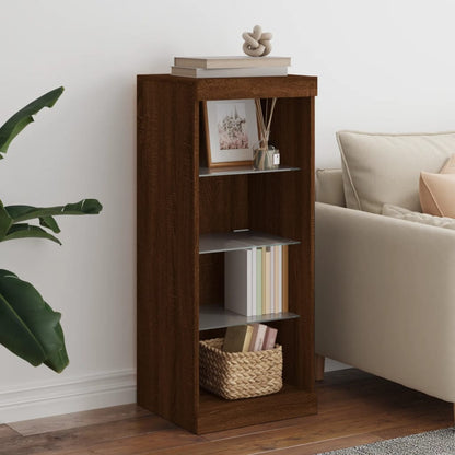 Sideboard with LED Lights Brown Oak 41x37x100 cm