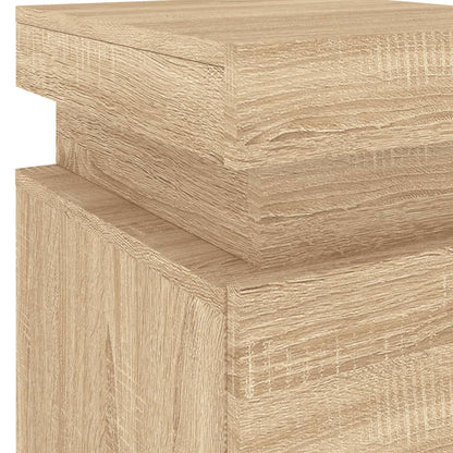 Bedside Cabinet with LED Lights Sonoma Oak 35x39x55 cm