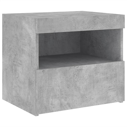 Bedside Cabinets with LED Lights 2 pcs Concrete Grey 50x40x45 cm