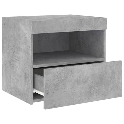 Bedside Cabinets with LED Lights 2 pcs Concrete Grey 50x40x45 cm