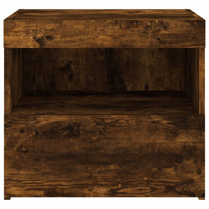 Bedside Cabinets with LED Lights 2 pcs Smoked Oak 50x40x45 cm