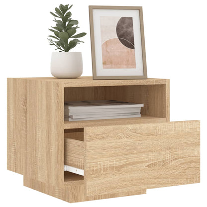 Bedside Cabinet with LED Lights Sonoma Oak 40x39x37 cm