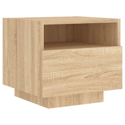 Bedside Cabinet with LED Lights Sonoma Oak 40x39x37 cm