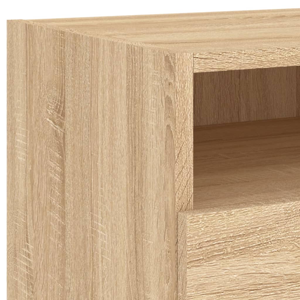 Bedside Cabinet with LED Lights Sonoma Oak 40x39x37 cm