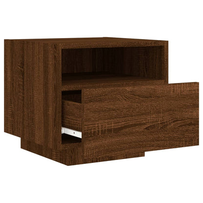 Bedside Cabinets with LED Lights 2 pcs Brown Oak 40x39x37 cm