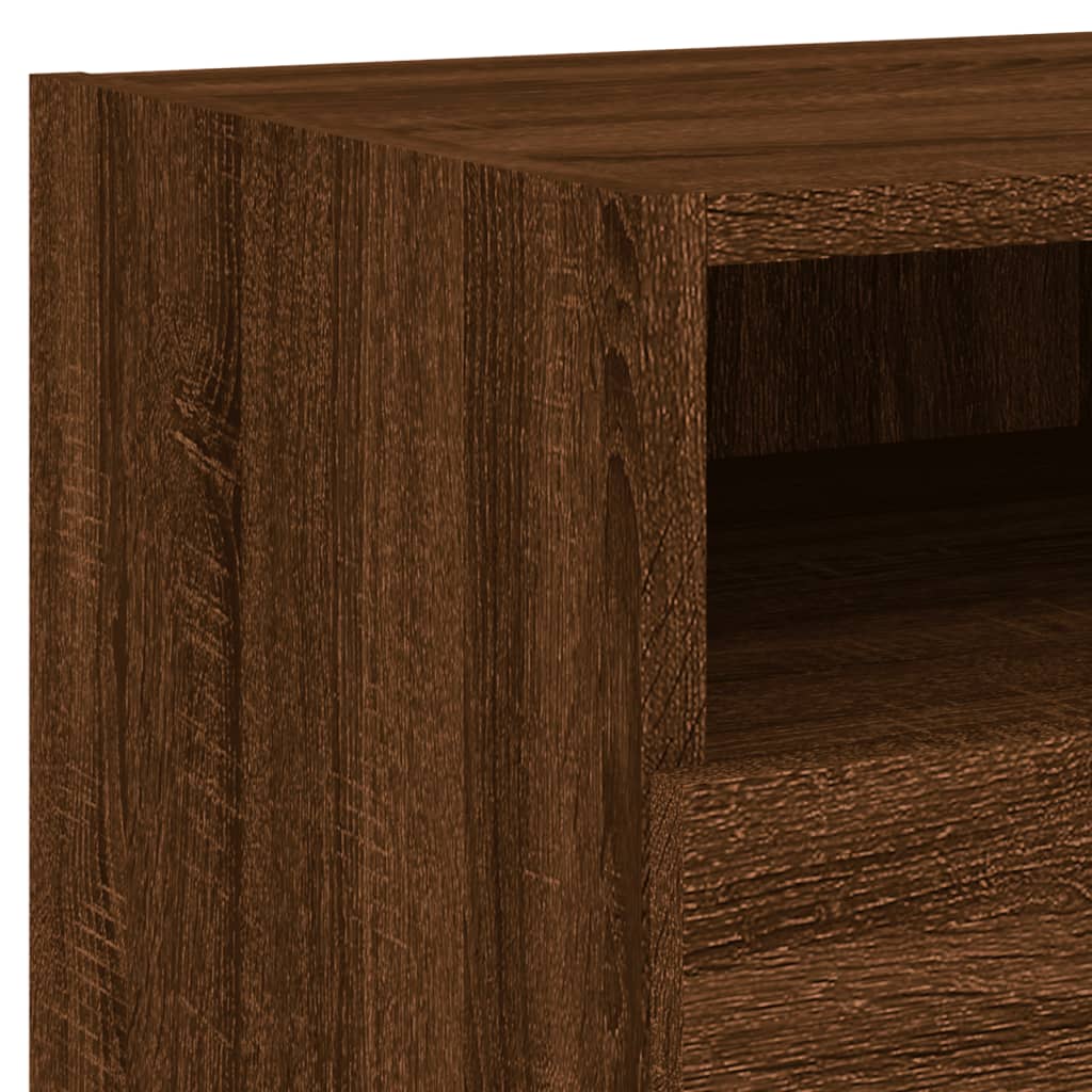 Bedside Cabinets with LED Lights 2 pcs Brown Oak 40x39x37 cm