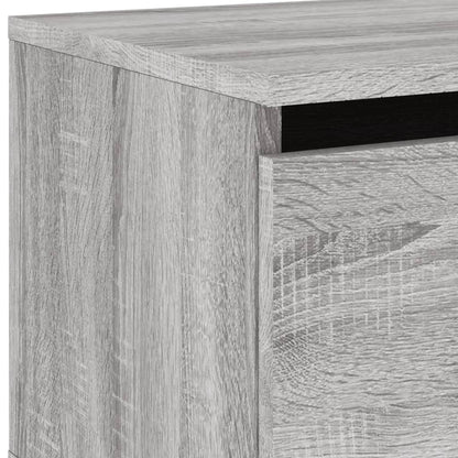 Wall-mounted Bedside Cabinet with LED Lights Grey Sonoma