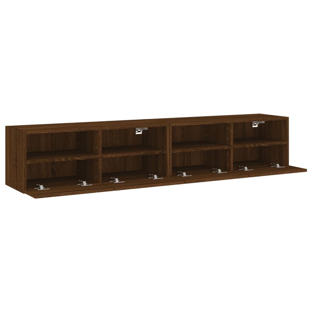 TV Wall Cabinets 2 pcs Brown Oak 80x30x30 cm Engineered Wood