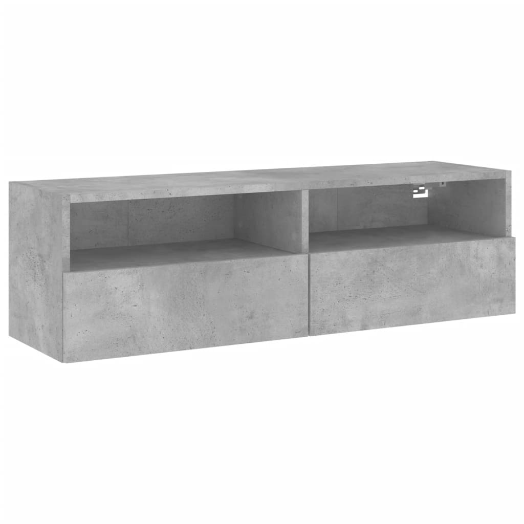 TV Wall Cabinet Concrete Grey 100x30x30 cm Engineered Wood