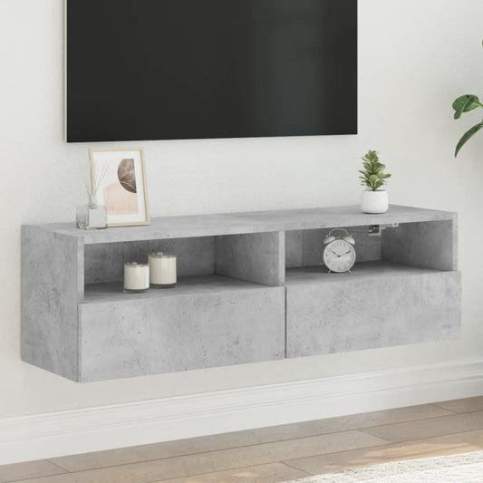 TV Wall Cabinet Concrete Grey 100x30x30 cm Engineered Wood