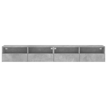 TV Wall Cabinets 2 pcs Concrete Grey 100x30x30 cm Engineered Wood