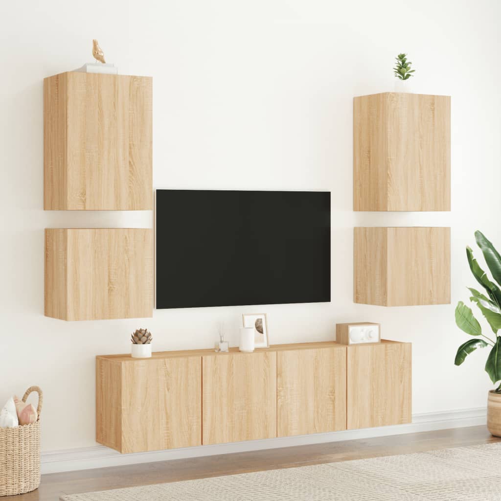 TV Wall Cabinet Sonoma Oak 40.5x30x40 cm Engineered Wood