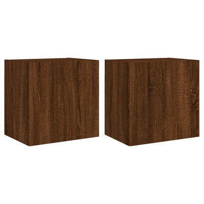 TV Wall Cabinets 2 pcs Brown Oak 40.5x30x40 cm Engineered Wood