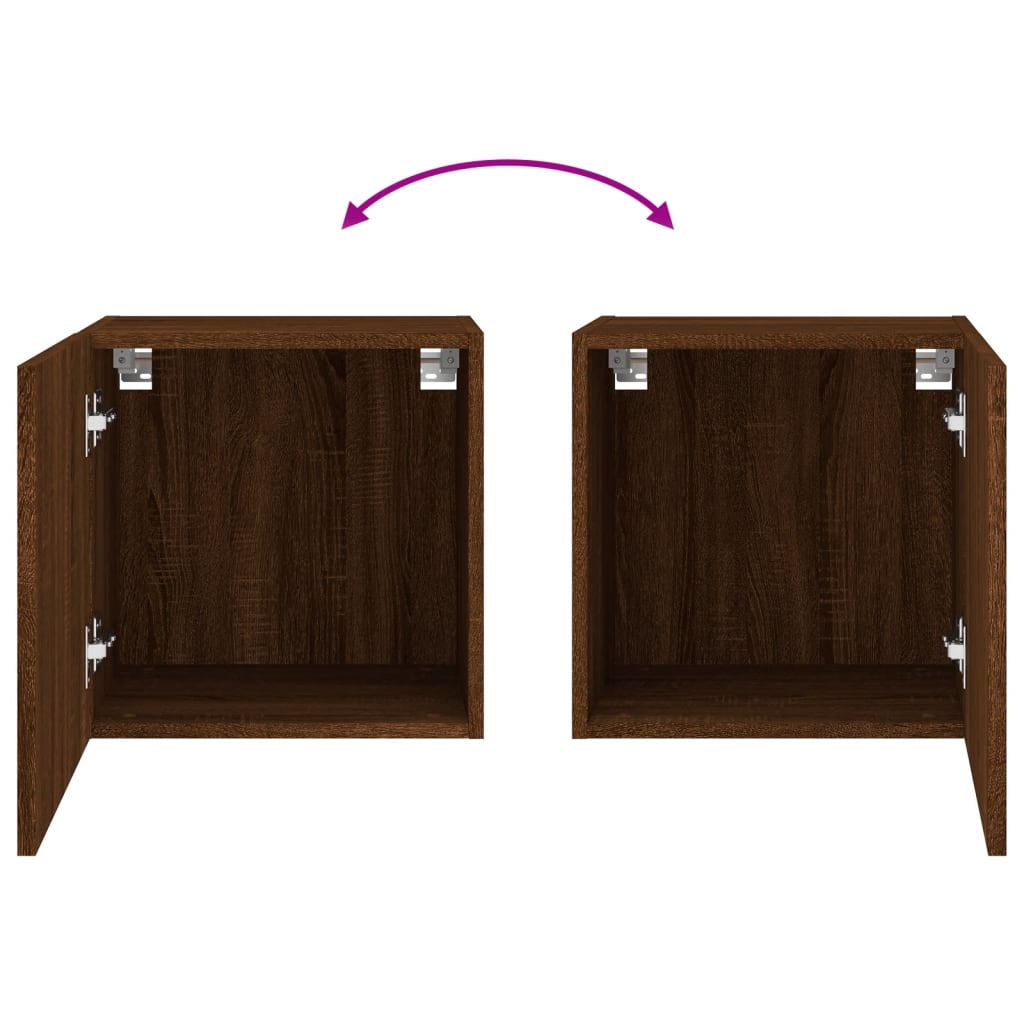 TV Wall Cabinets 2 pcs Brown Oak 40.5x30x40 cm Engineered Wood