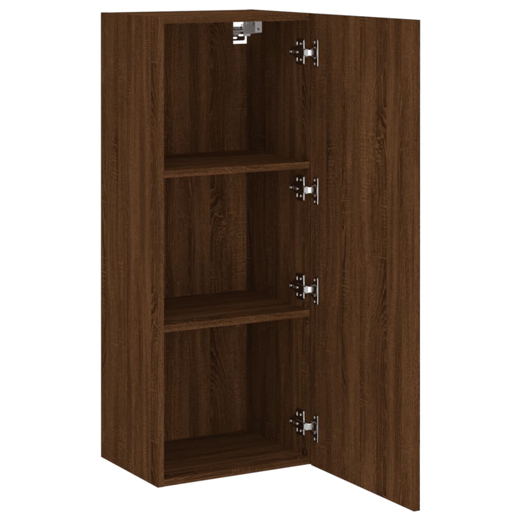 TV Wall Cabinet Brown Oak 40.5x30x102 cm Engineered Wood