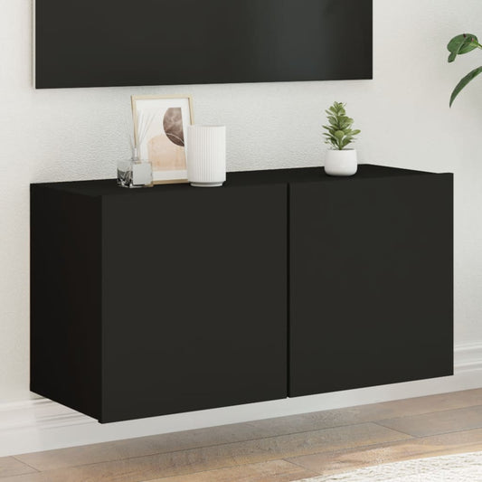 TV Cabinet Wall-mounted Black 80x30x41 cm