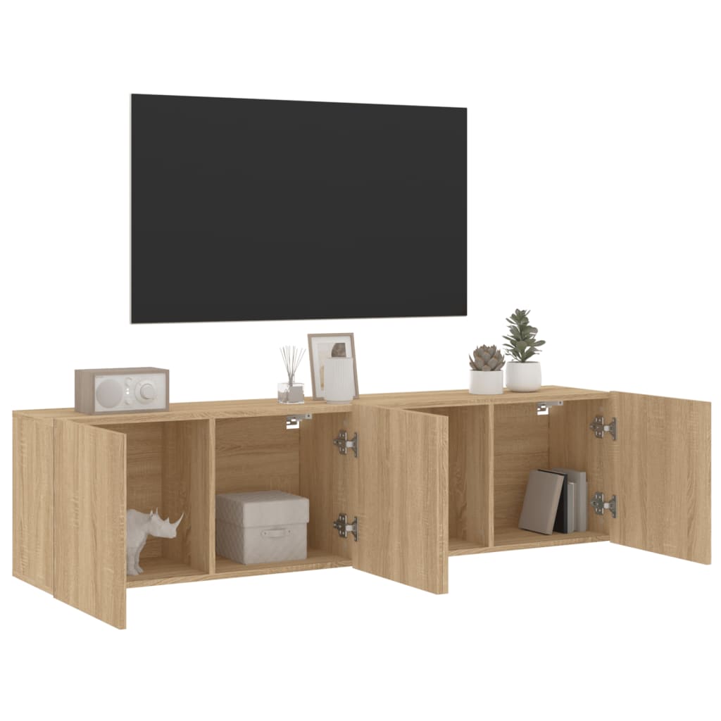 TV Cabinets Wall-mounted 2 pcs Sonoma Oak 80x30x41 cm