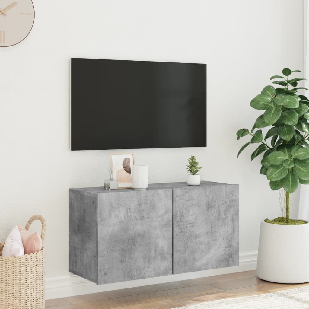 TV Cabinet Wall-mounted Concrete Grey 80x30x41 cm