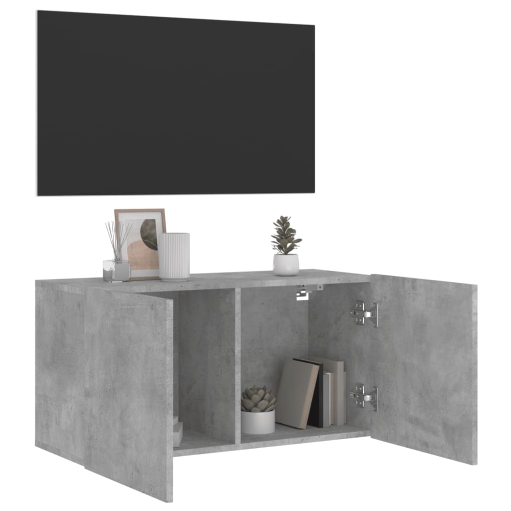 TV Cabinet Wall-mounted Concrete Grey 80x30x41 cm