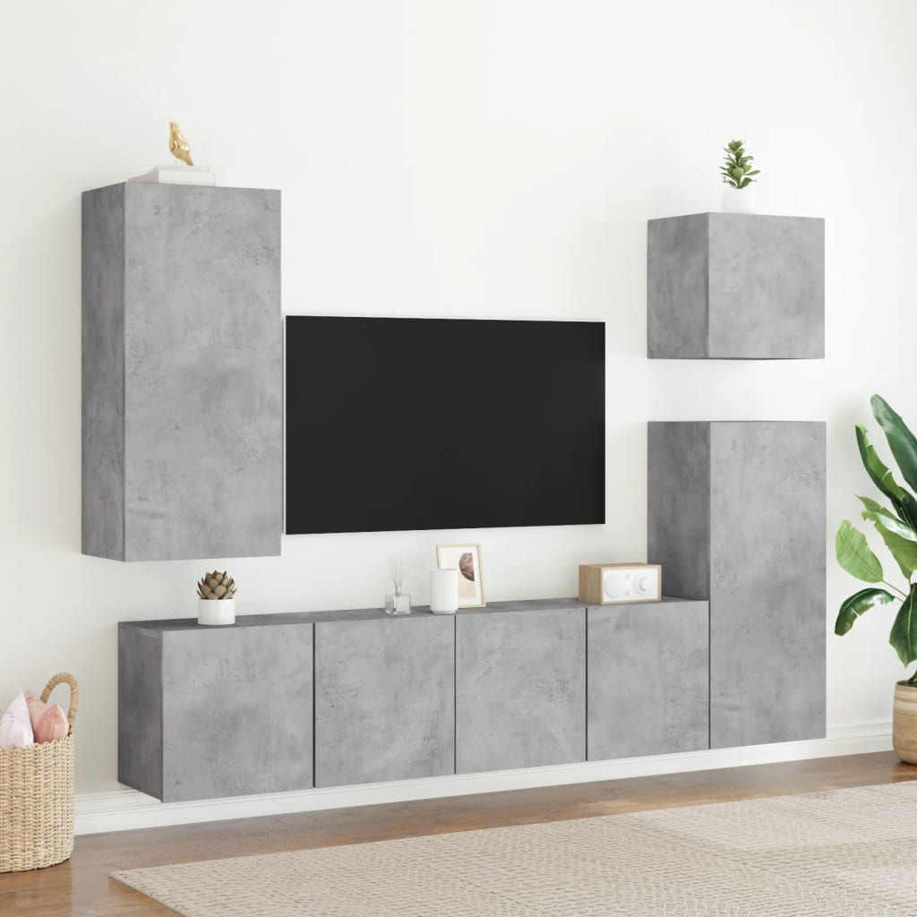 TV Cabinet Wall-mounted Concrete Grey 80x30x41 cm