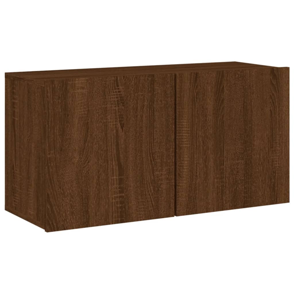 TV Cabinet Wall-mounted Brown Oak 80x30x41 cm