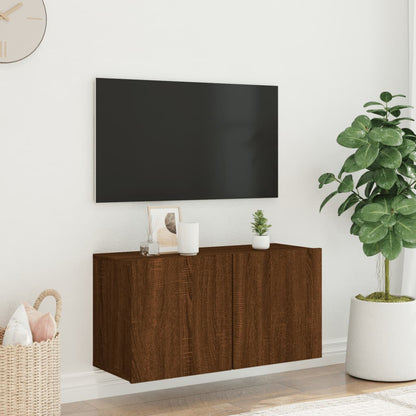 TV Cabinet Wall-mounted Brown Oak 80x30x41 cm